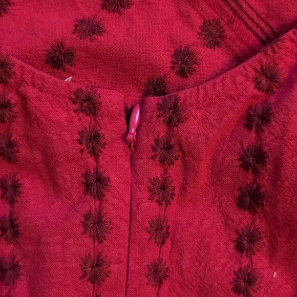 NWT Free People Juni Mini Dress Red Embroidered Cross Back  Size M - Picture 10 of 10